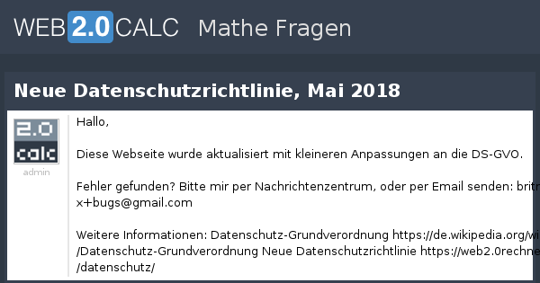 Frage anzeigen - Neue Datenschutzrichtlinie, Mai 2018