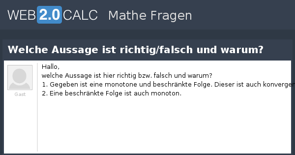 Welche Aussage Ist Richtig In Deutschland Frage anzeigen - Welche Aussage ist richtig/falsch und warum?