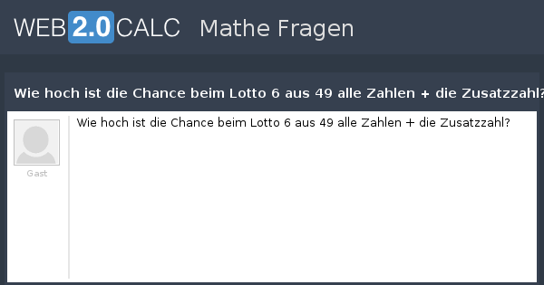 Chance Beim Lotto Chance Beim Lotto