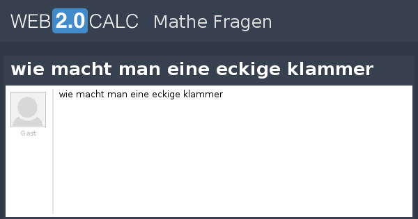 Frage anzeigen - wie macht man eine eckige klammer